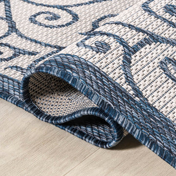 Madrid Vintage Filigree Textured Weave Indoor/outdoor Area Rug